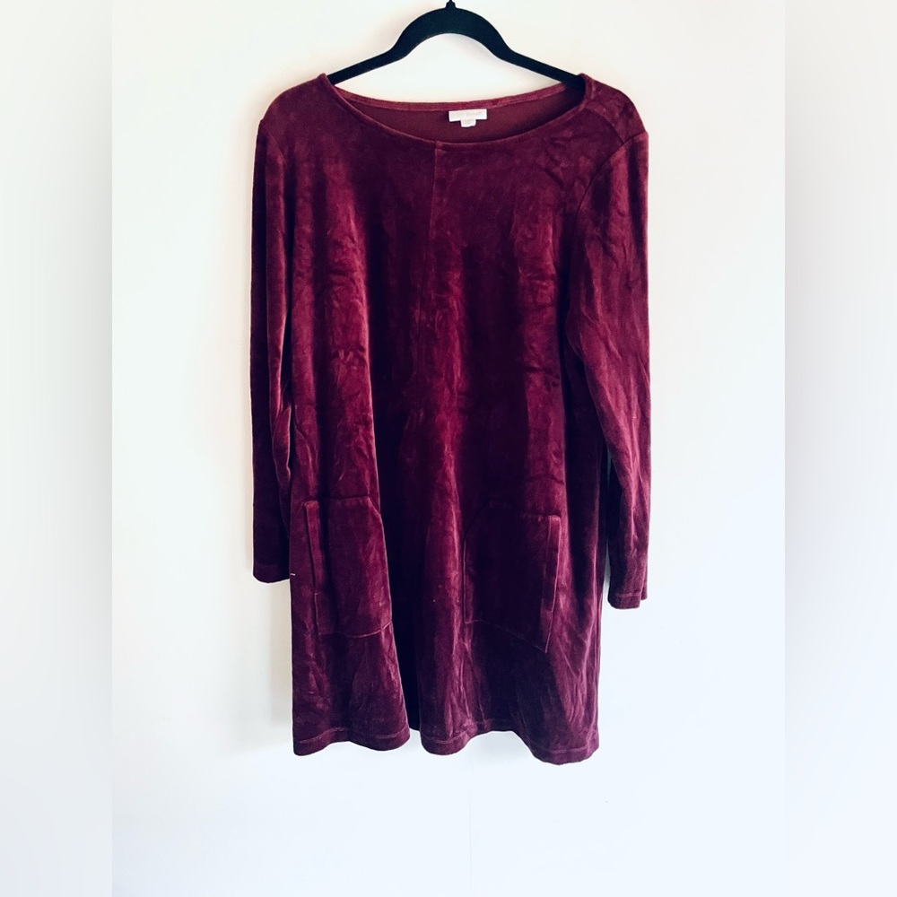 J. Jill Burgundy Velvet Tunic/Dress sz L